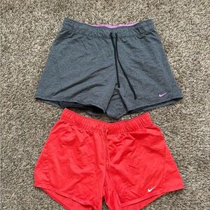 Nike Women's Athletic Shorts in Gray and Red